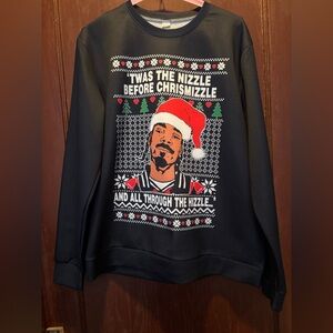 Black Snoop Dogg Ugly Christmas Sweater Crewneck Sweatshirt